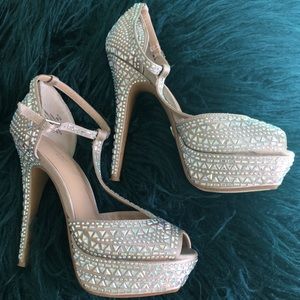 Iridescent Gem-Studded Platform Heels 8